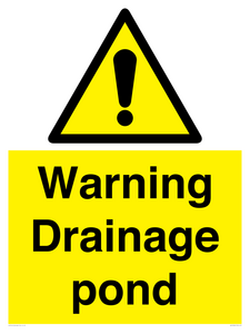 Warning Drainage pond